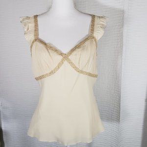 Antonio Melani - Silk/Pleated lace trim top